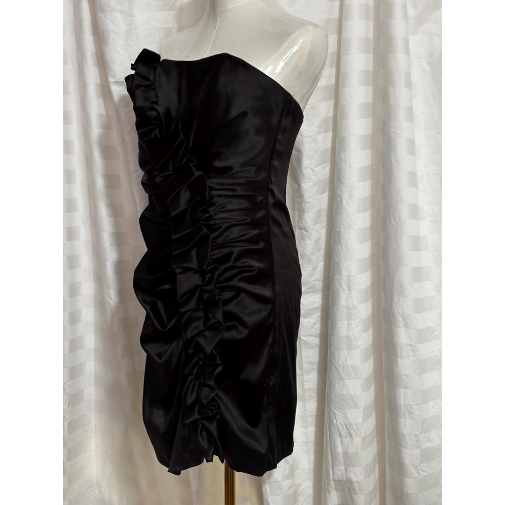 Vintage Black Dress Gunne Sax Party Prom Y2K Med Strapless Jessica McClintock - Picture 2 of 9